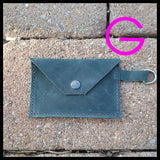 bbk leather designs handmade aqua card keychain