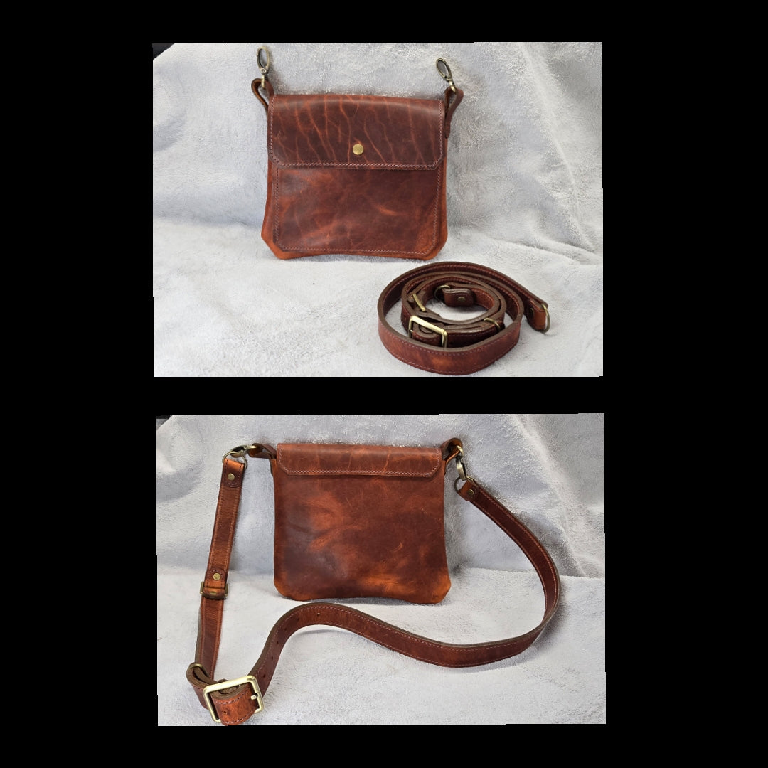 bbk leather designs handmade convertible cross body burnt orange