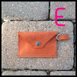 bbk leather designs handmade orange card keychain
