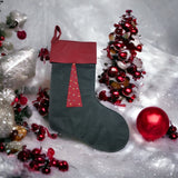 bbk leather designs handmade holiday stocking green red tree