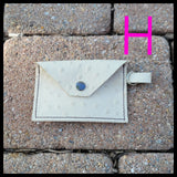 bbk leather designs handmade ostrich pattern embossed white card keychain