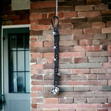 bbk leather designs handmade black jingle sleigh bells silver