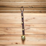 bbk leather designs handmade brown jingle sleigh bells  gold