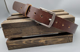 brown handmade leather belt bbk