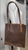 handmade leather brown tote bbk