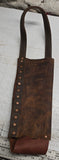 bbk leather designs brown handmade leather wine carrier rear