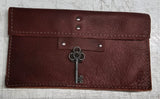 Medium handmade brown leather pebble grain casual clutch bbk leather designs