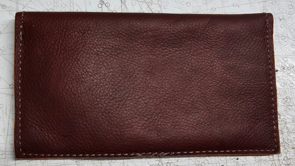 bbk leather designs llc brown leather clutch back