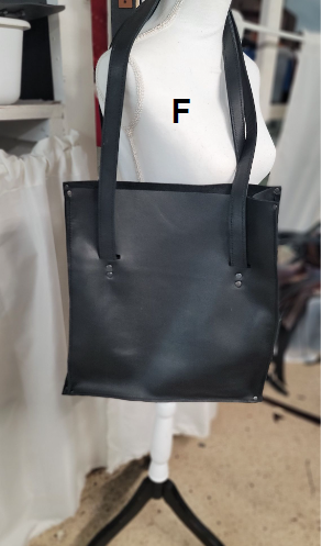 bbk leather designs handmade black tote