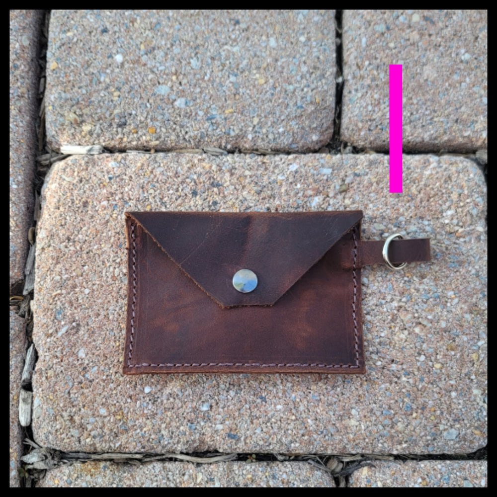 bbk leather designs handmade brown card keychain