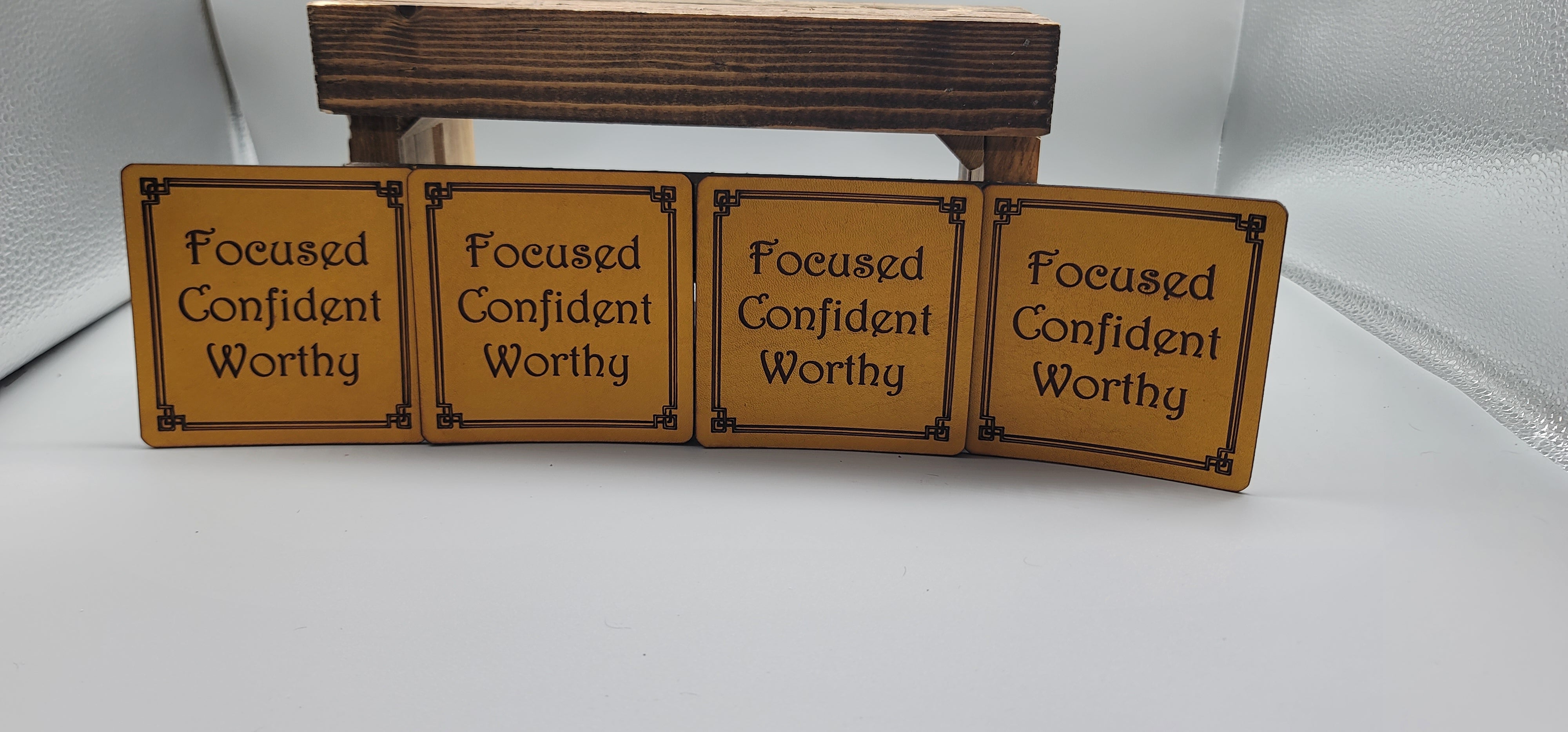 Customized laser engraved leather coasters bbk leather designs