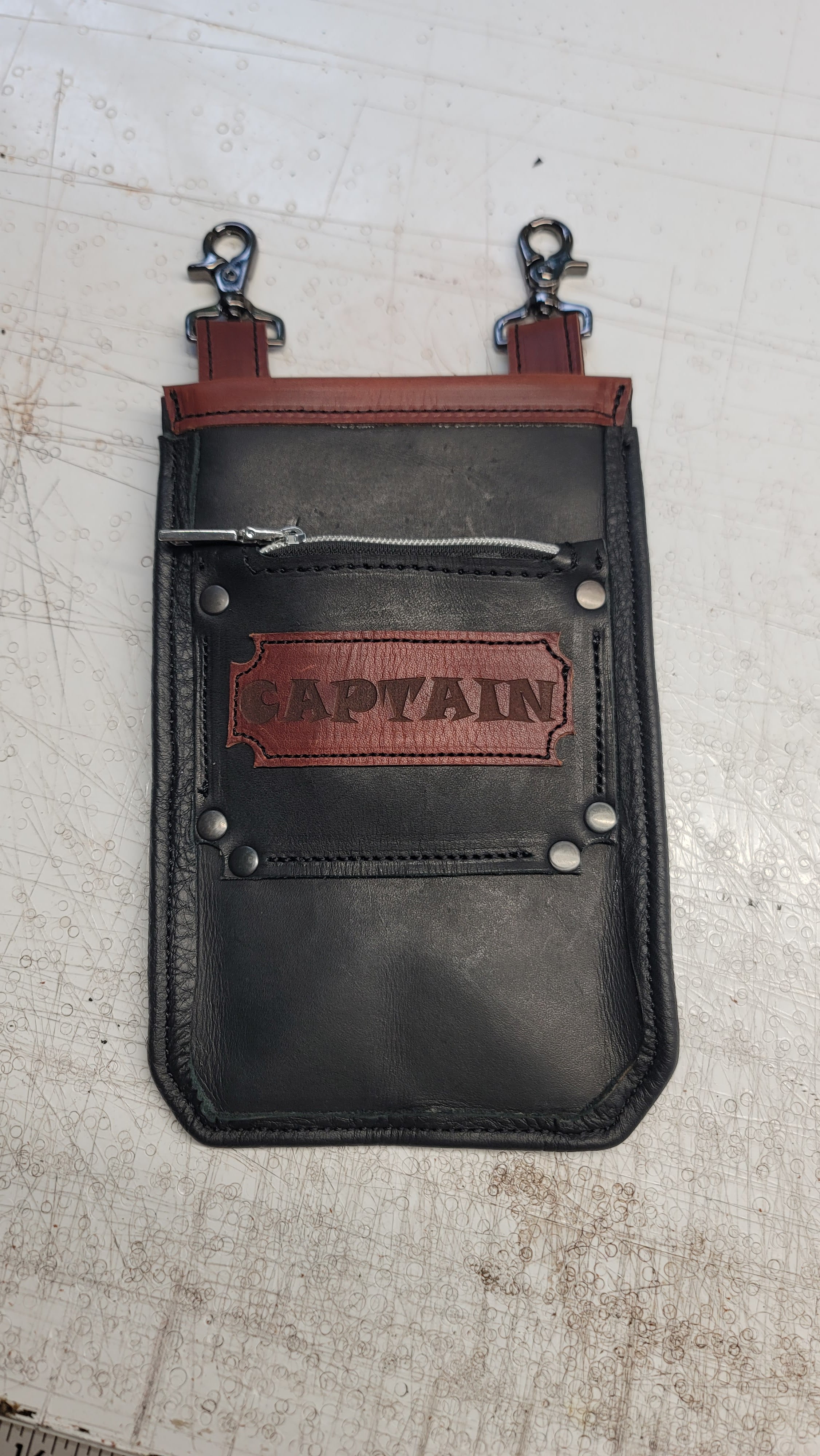 Belt loop hung handmade leather hip pouch bbk leather designs