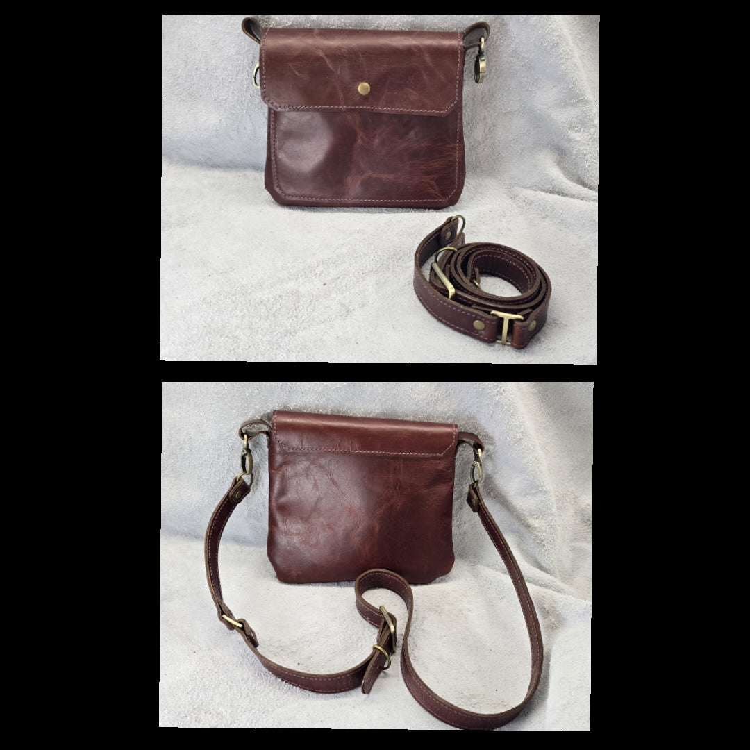 bbk leather designs handmade convertible cross body walnut