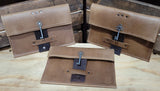 light brown handmade leather clutch bbk