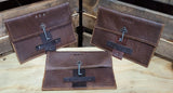 handmade brown leather clutch bbk