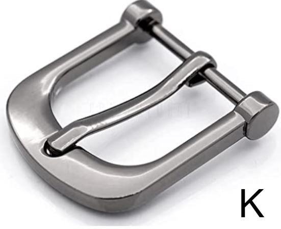 1-inch gunmetal heel bar buckle bbk