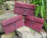 handmade red leather casual clutch bbk