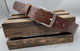 brown handmade leather belt bbk