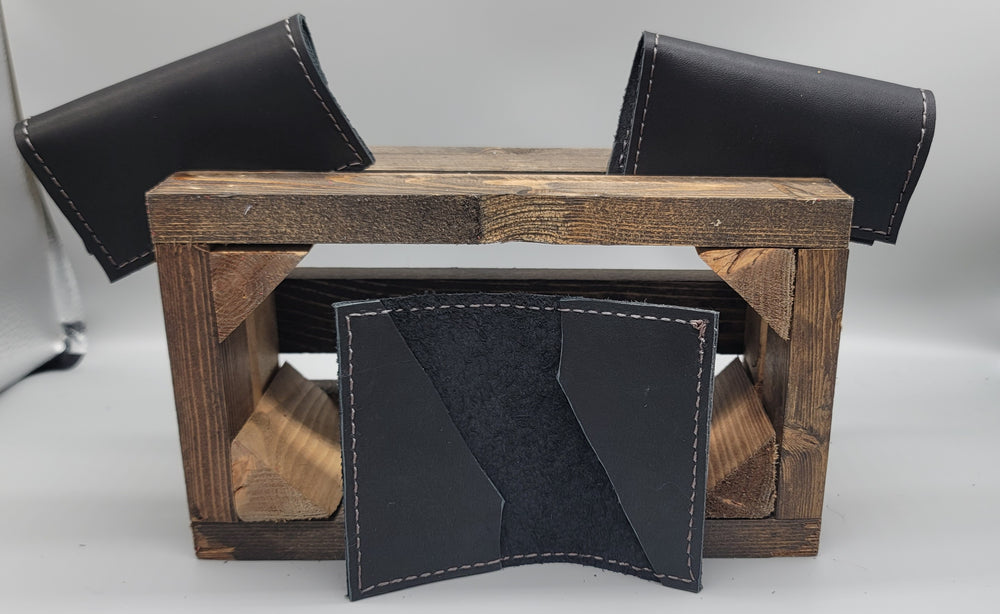 handmade black leather business card case bbk