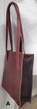 Handmade leather dark red and dark brown tote bbk