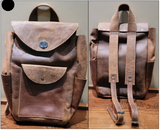 handmade leather tan bookbag backpack bbk