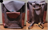 handmade leather dark brown bookbag backpack bbk