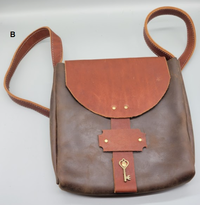Handmade leather brown crossbody satchel bbk